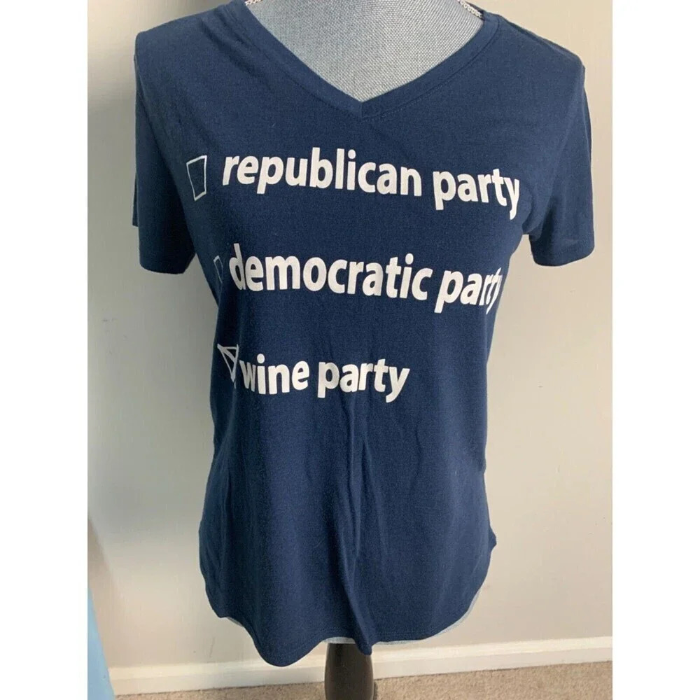 Women's‎ Chin-up Political Graphic T-Shirt Wine Party Size Med
